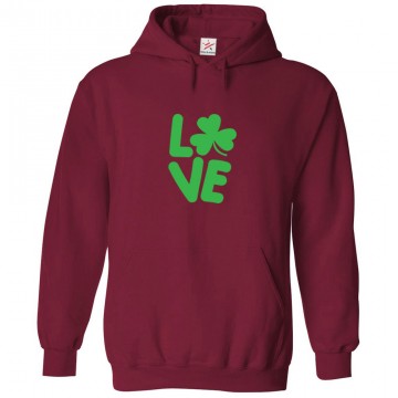 LOVE St. Patrick's Day Shamrock Classic Unisex Kids and Adults Pullover Hoodie LOVE St. Patrick's Day Shamrock Classic Unisex Kids and Adults Pullover Hoodie